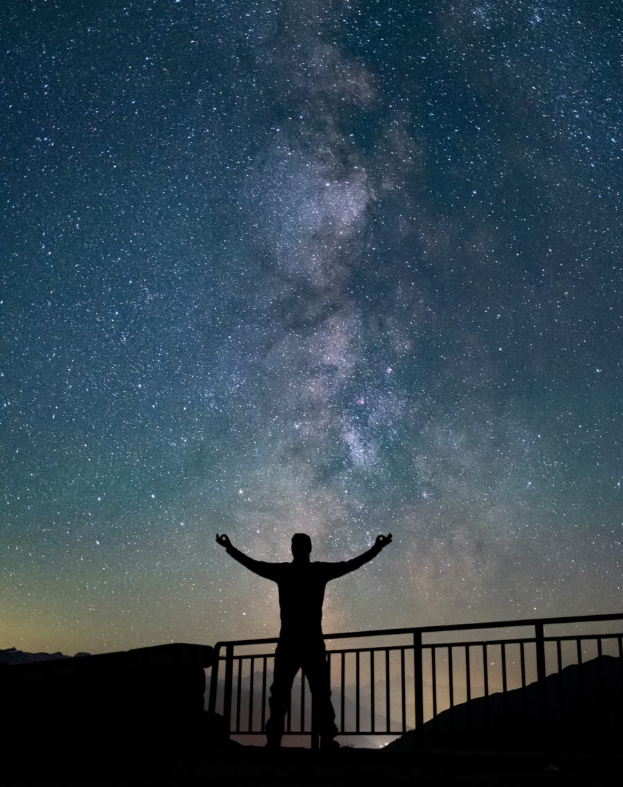 Reto Schneebeli beneath the Milky Way